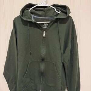 Fruit of the Loom Forest Green Zip-up Hoodie Men's Medium